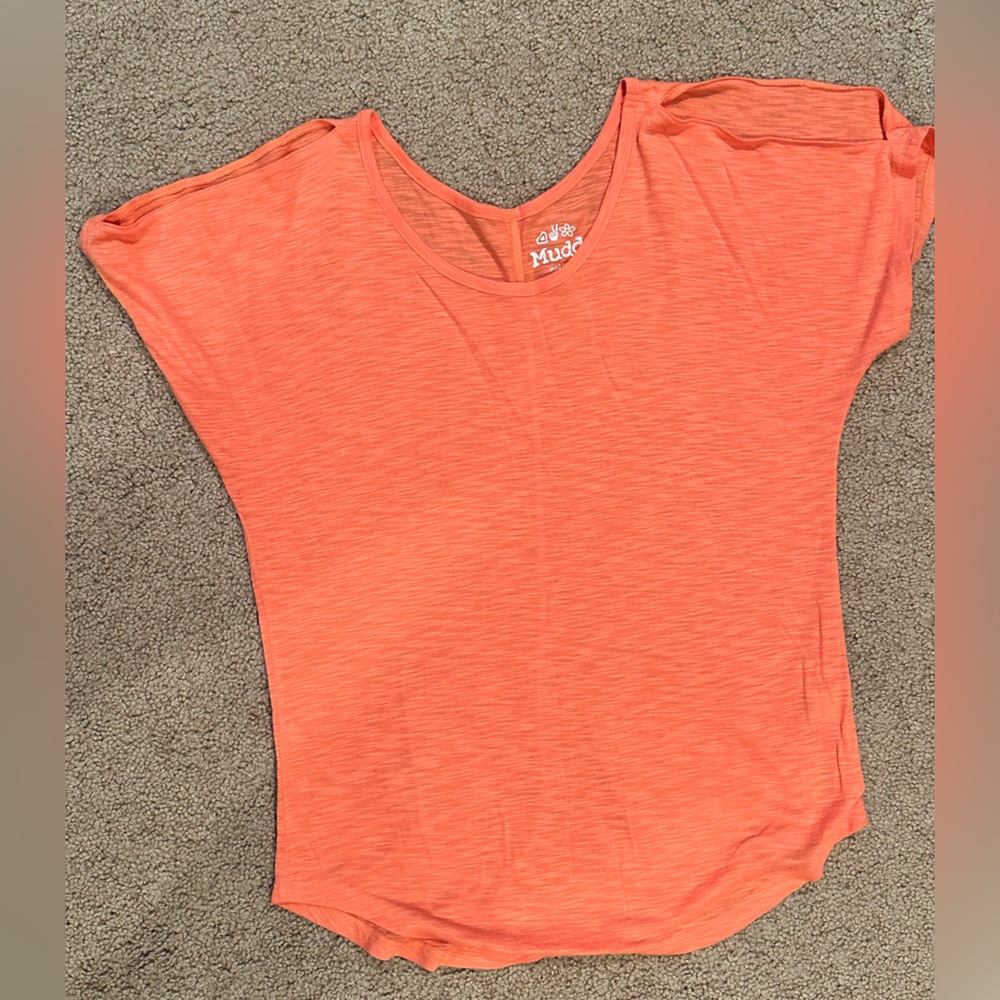 Orange Split Shoulder T-Shirt